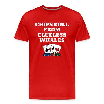 Rouleau de jetons de Clueless Whales Poker Funny Poker - T-shirt bio Premium Homme - rouge - Devant - Damien (186cm)