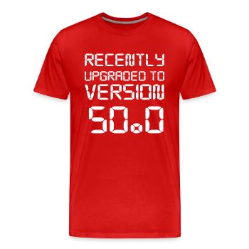 50th birthday. - Men's Premium Organic T-Shirt - red - Front - Damien (186cm)