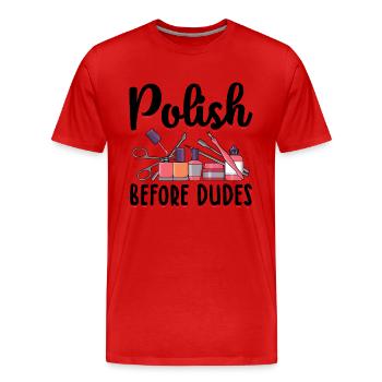 Nail polish - Men's Premium Organic T-Shirt - red - Front - Damien (186cm)