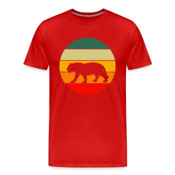 Prédateur Asiatique Animal Cadeau Rétro Tigre - T-shirt bio Premium Homme - rouge - Devant - Damien (186cm)