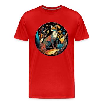 Magie de la nature de Mandala - T-shirt bio Premium Homme - rouge - Devant - Damien (186cm)