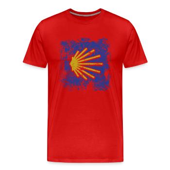 Camino - Camino de Santiago - Pèlerinage - Santiago - T-shirt bio Premium Homme - rouge - Devant - Damien (186cm)
