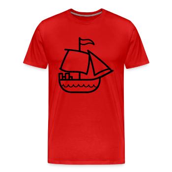 Bateau pirate - T-shirt bio Premium Homme - rouge - Devant - Damien (186cm)
