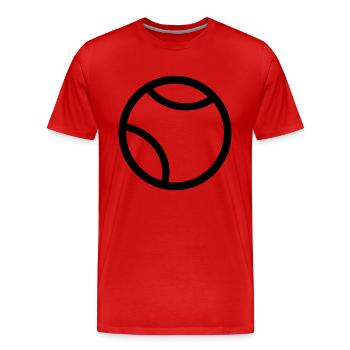 Tennisball - Männer Premium Bio T-Shirt - Rot - Vorne - Damien (186cm)