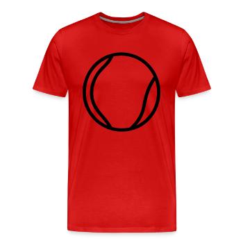 Tennisball - Männer Premium Bio T-Shirt - Rot - Vorne - Damien (186cm)