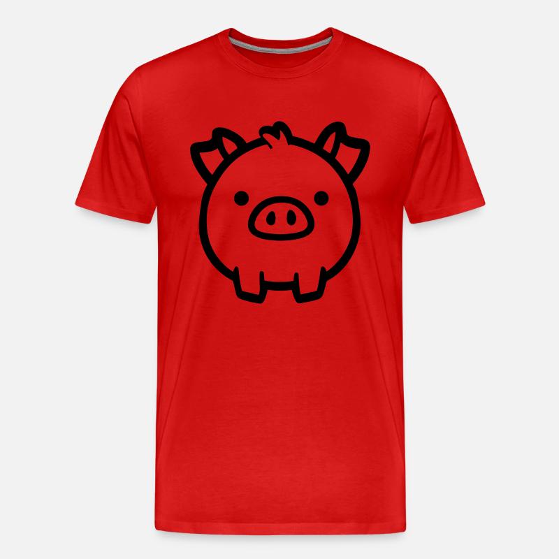 Schwein - Männer Premium Bio T-Shirt - Rot