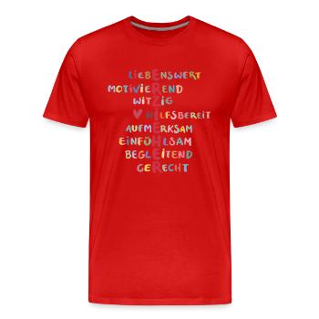 erzieher - Männer Premium Bio T-Shirt - Rot - Vorne - Damien (186cm)