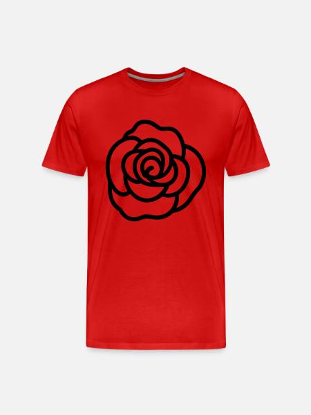 Rosa Blume - Männer Premium Bio T-Shirt - Rot