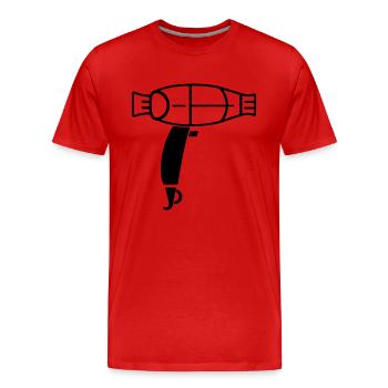 Hair dryer - Men's Premium Organic T-Shirt - red - Front - Damien (186cm)