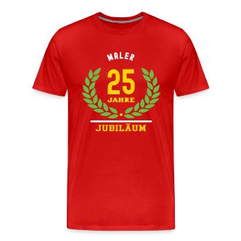 Maler Jubiläum 25 Jahre 25 jähriges Jubilaeum - Männer Premium Bio T-Shirt - Rot - Vorne - Damien (186cm)