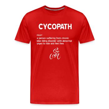 Cycopath Definition Chronic Bike Disorder Humor - Männer Premium Bio T-Shirt - Rot - Vorne - Damien (186cm)