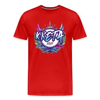 Crete 2025 Colorful - Men's Premium Organic T-Shirt - red - Front - Damien (186cm)