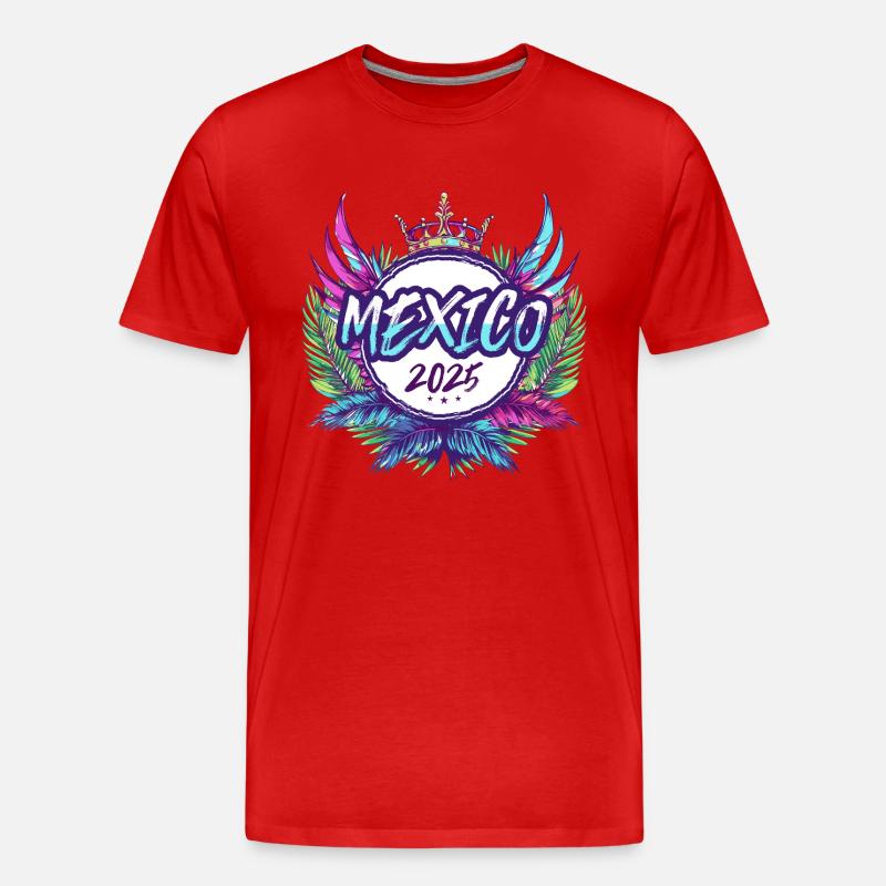 Mexiko 2025 Bunt - Männer Premium Bio T-Shirt - Rot