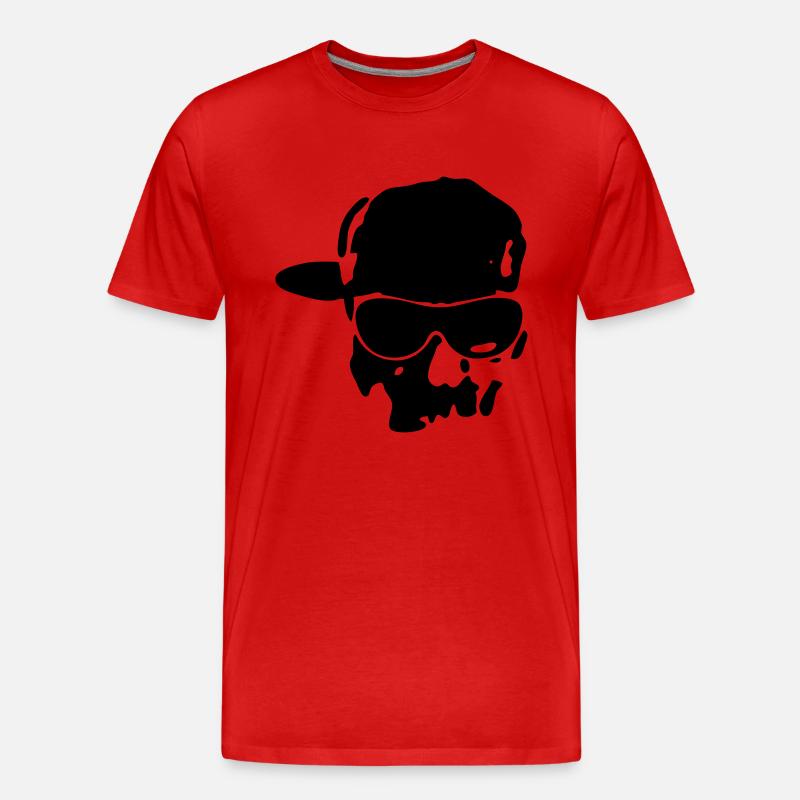 Rapper Skull - Männer Premium Bio T-Shirt - Rot