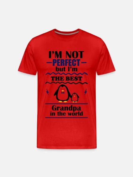 Ich bin nicht perfekt, aber der beste Opa der Welt - Herre Premium T-shirt økologisk - rød