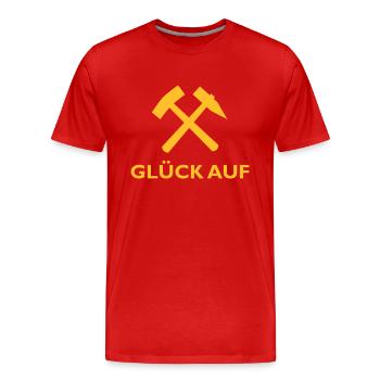 Glück Auf! - Männer Premium Bio T-Shirt - Rot - Vorne - Damien (186cm)