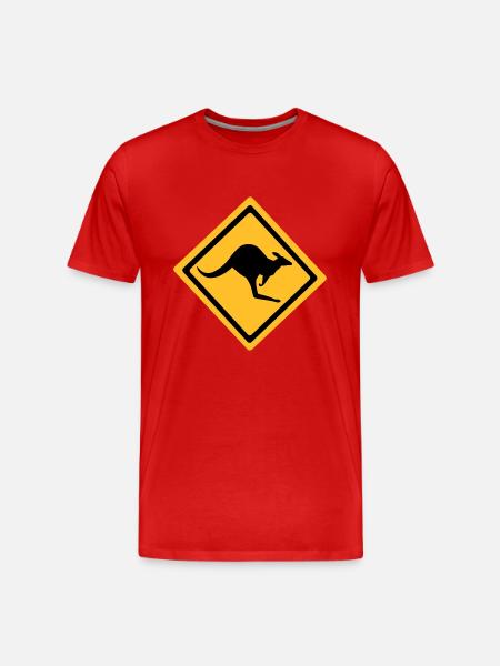 Australian Kangaroo Sign - Men's Premium Organic T-Shirt - red