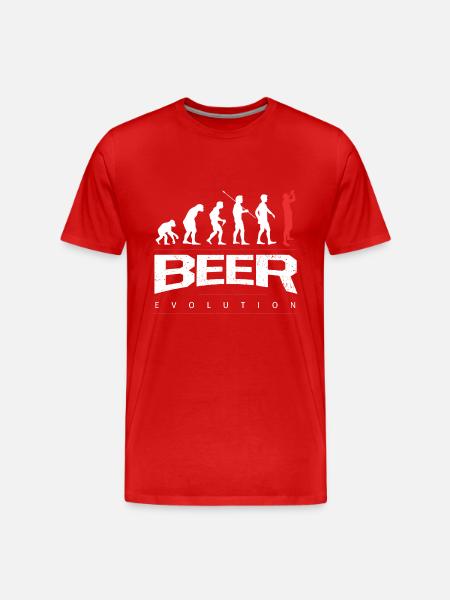 Bier Evolution - Männer Premium Bio T-Shirt - Rot
