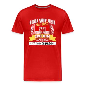 Brandenburger Brandenburg Brandenburgerin Geschenk - Männer Premium Bio T-Shirt - Rot - Vorne - Damien (186cm)