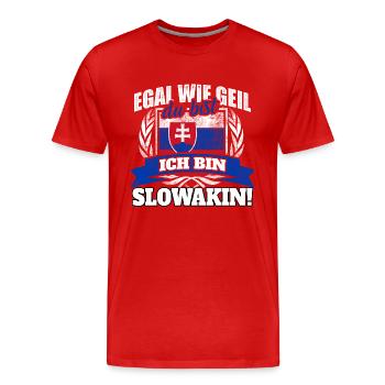 Slowakin Slowakei Slowakisch Slovensko Geschenk - Männer Premium Bio T-Shirt - Rot - Vorne - Damien (186cm)
