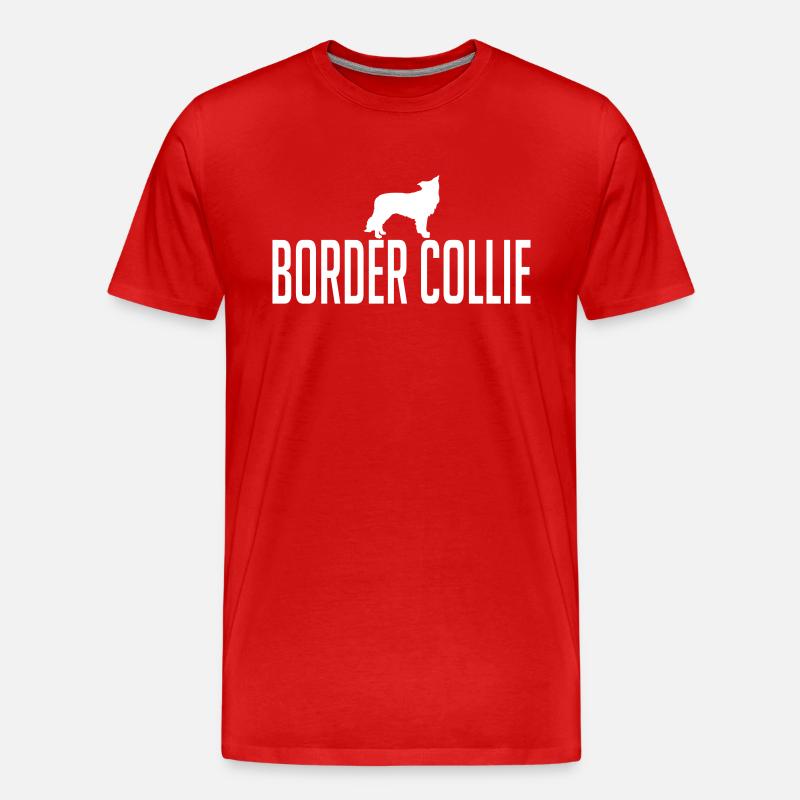 BORDER COLLIE Hunderasse - Männer Premium Bio T-Shirt - Rot