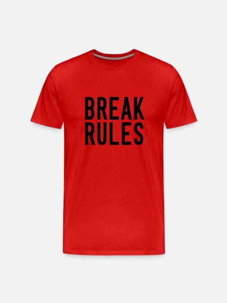break rules black - Männer Premium Bio T-Shirt - Rot