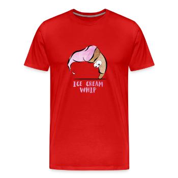 Ice Cream Whip - Men's Premium Organic T-Shirt - red - Front - Damien (186cm)