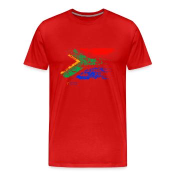 africa F - Männer Premium Bio T-Shirt - Rot - Vorne - Damien (186cm)