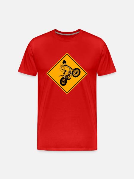 Trial Road Sign - Männer Premium Bio T-Shirt - Rot