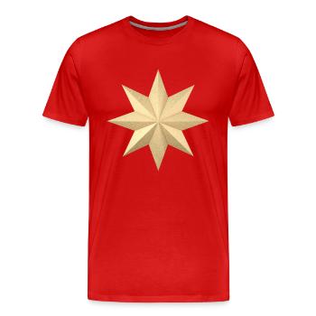 3d christmas star - Men's Premium Organic T-Shirt - red - Front - Damien (186cm)