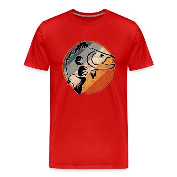 Pêche au sandre rétro - T-shirt bio Premium Homme - rouge - Devant - Damien (186cm)
