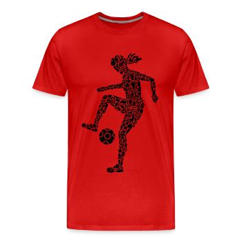Soccer Player Symbols Women Soccer Player - Men's Premium Organic T-Shirt - red - Front - Damien (186cm)