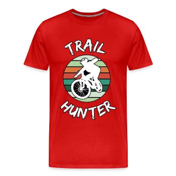 Mountainbike Trail hunter - Männer Premium Bio T-Shirt - Rot - Vorne - Damien (186cm)