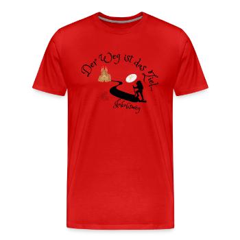 Jakobsweg - Der Weg ist das Ziel - Männer Premium Bio T-Shirt - Rot - Vorne - Damien (186cm)