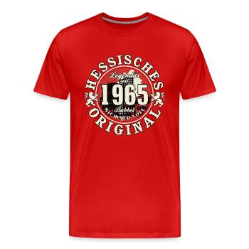 60. Geburtstag 2025 Hessisches Original Geschenk - Männer Premium Bio T-Shirt - Rot - Vorne - Damien (186cm)