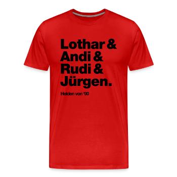 Helden von 1990 - Männer Premium Bio T-Shirt - Rot - Vorne - Damien (186cm)