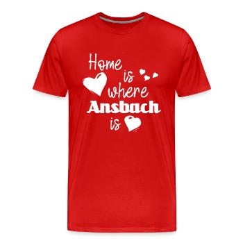 Zuhause in Ansbach - Home is where Ansbach is - Männer Premium Bio T-Shirt - Rot - Vorne - Damien (186cm)