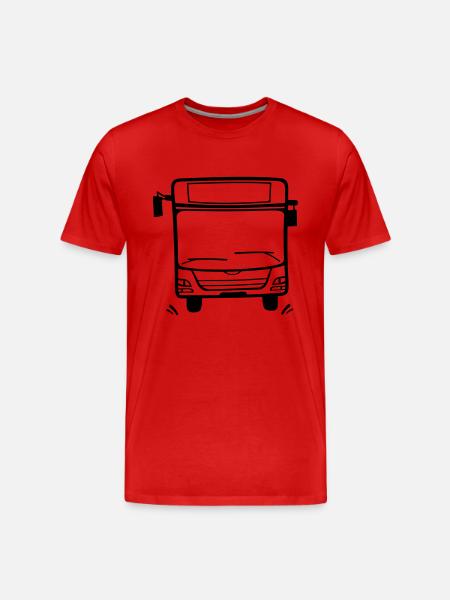 Linienbus ohne Text - Männer Premium Bio T-Shirt - Rot