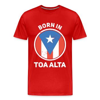 Porto Rico - T-shirt bio Premium Homme - rouge - Devant - Damien (186cm)