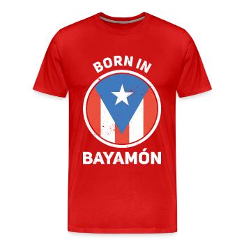 Porto Rico - T-shirt bio Premium Homme - rouge - Devant - Damien (186cm)