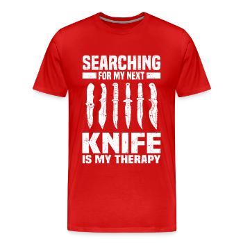 Knife Collector Gift Idea | Knives Collection Hobby - Men's Premium Organic T-Shirt - red - Front - Damien (186cm)