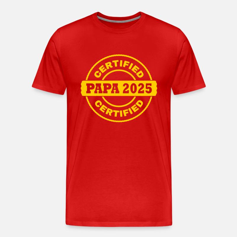 Papa 2025 - Männer Premium Bio T-Shirt - Rot