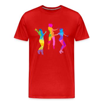 dancer,dance,illustration,colorful,graffiti - Men's Premium Organic T-Shirt - red - Front - Damien (186cm)