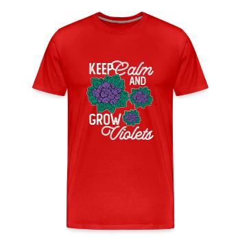 Violet Love for Florists With Humor - Men's Premium Organic T-Shirt - red - Front - Damien (186cm)