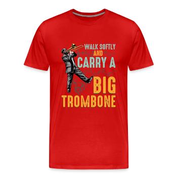 Trombone humor for marching band fans - Men's Premium Organic T-Shirt - red - Front - Damien (186cm)