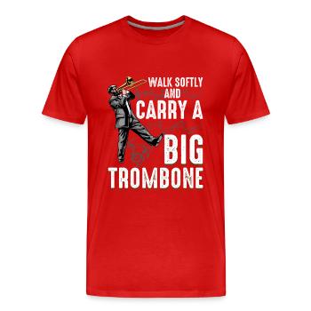 Trombone humor for marching band fans - Men's Premium Organic T-Shirt - red - Front - Damien (186cm)