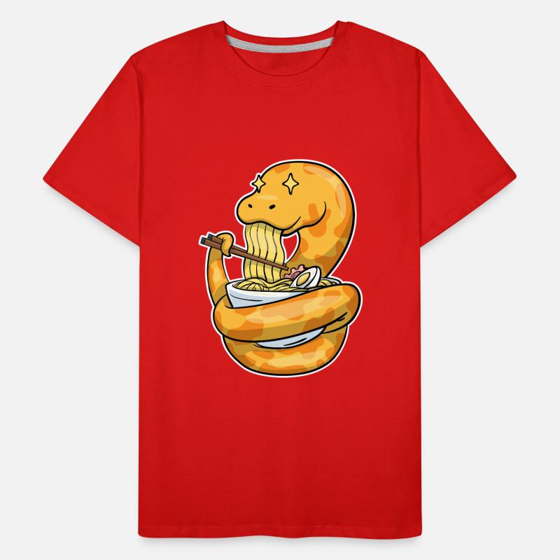 Königspython Isst Ramen Männer Premium Bio T-Shirt