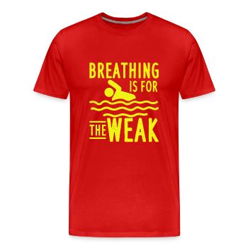 Swimmer Without Breath Swimming Instructor Saying - Men's Premium Organic T-Shirt - red - Front - Damien (186cm)