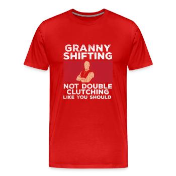 Granny Shifting – Schaltwagen Liebhaber - Männer Premium Bio T-Shirt - Rot - Vorne - Damien (186cm)