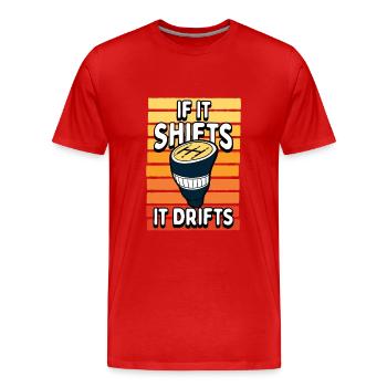 Drift Mit Schaltgetriebe Autoliebhaber Humor - Männer Premium Bio T-Shirt - Rot - Vorne - Damien (186cm)